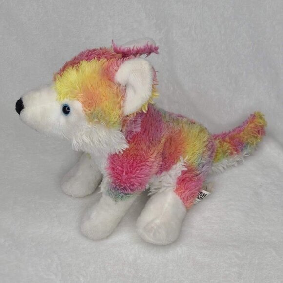Plush Parade Tie Dye Montana Dog Zoey 10" Colorful Wolf Stuffed Animal Hamilton - Picture 4 of 10